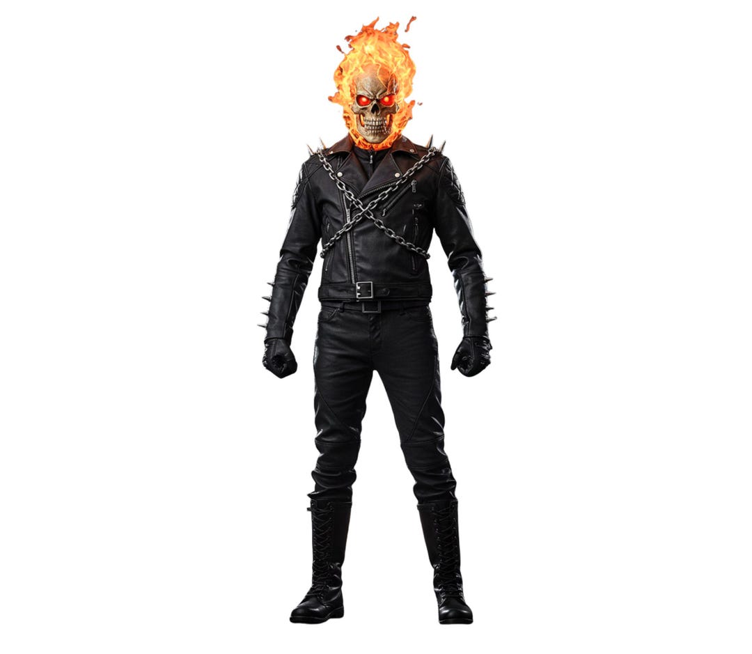 Costume Ghost Biker Halloween Cosplay Ghost Biker Giacca In Pelle