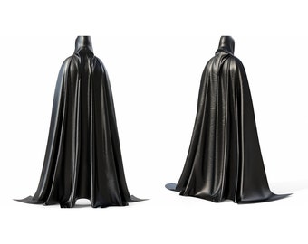 Black Men's 100% Genuine Leather Cloak, Handmade Leather Cloak, Men's Leather Cloak