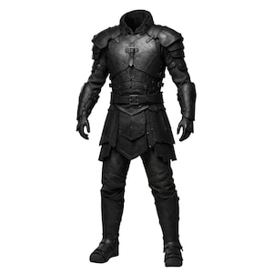 Custom Black Fortress Leather Armor Suit - Medieval LARP Cosplay Armor Set - Leather Knight Viking Armor - Medieval Costume for Cosplay
