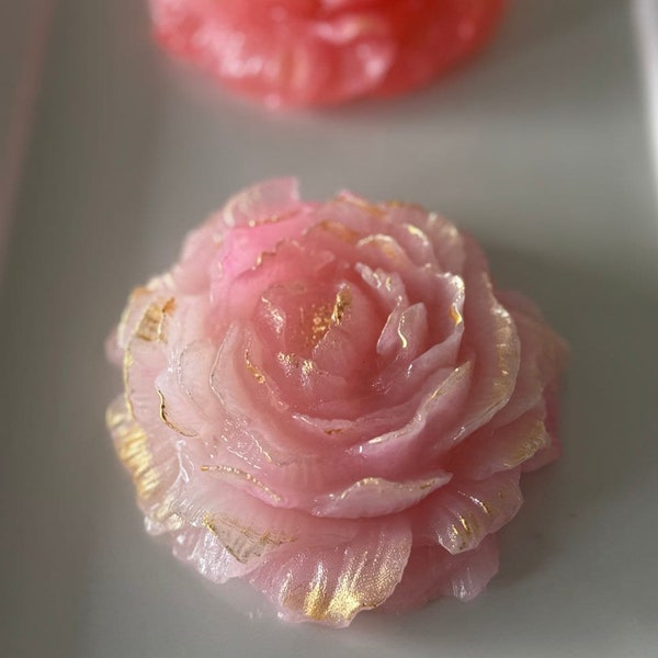 Crystal Candy Edible GEM Peony rose flower, Kohakutou Candy, Edible Crystal, ASMR viral TikTok candy, Vegan, Gluten-Free Candy