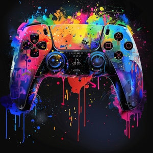 Poster di gioco incorniciato per controller PS5 / Stampa artistica incorniciata premium / Decorazione da parete per giocatori