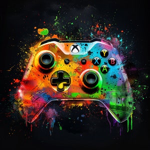 Controller Xbox con cornice per videogiochi / Stampa artistica con cornice di alta qualità su carta opaca d'archivio / Decorazione da parete per giocatori