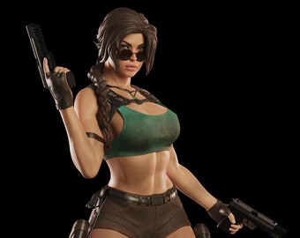 Lara Croft fichier STL haute qualité modèle 3D modèle d'imprimante figurine Action bande dessinée cadeau film personnalisé amoureux jeu