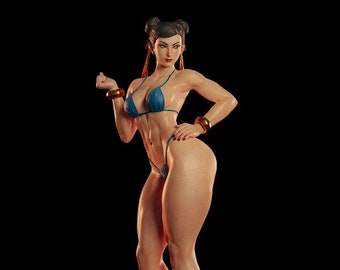 Chun-Li Bikini STL File High Quality 3D Model Printer Model Figure Action Comic Gift Movie Custom Lover Game