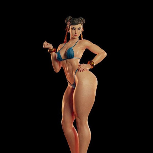 Chun-Li Bikini STL File High Quality 3D Model Printer Model Figure Action Comic Gift Movie Custom Lover Game