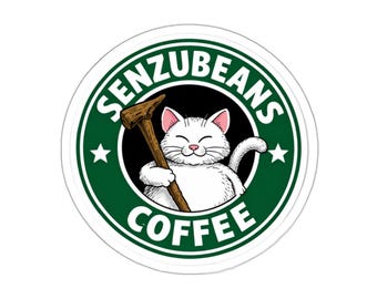 Pegatina Frijoles Senzu del Gato Korrin / Parodia Dragon Ball Z