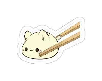 Dumpling Cat lindo Kawaii vibrante pegatina regalo para ella, regalo para él