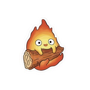 Calcifer Demone del Fuoco Kawaii Felice Carino Adesivo del Fuoco Studio Ghibli Regalo per Lei Regalo per Lui