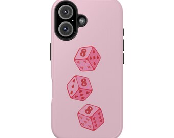 Funda para teléfono 888, funda con números de ángel, funda Lucky, funda resistente Lucky Dice