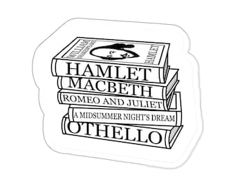 Shakespeare pegatina libro amante pegatinas Shakespeare regalo para su regalo para él