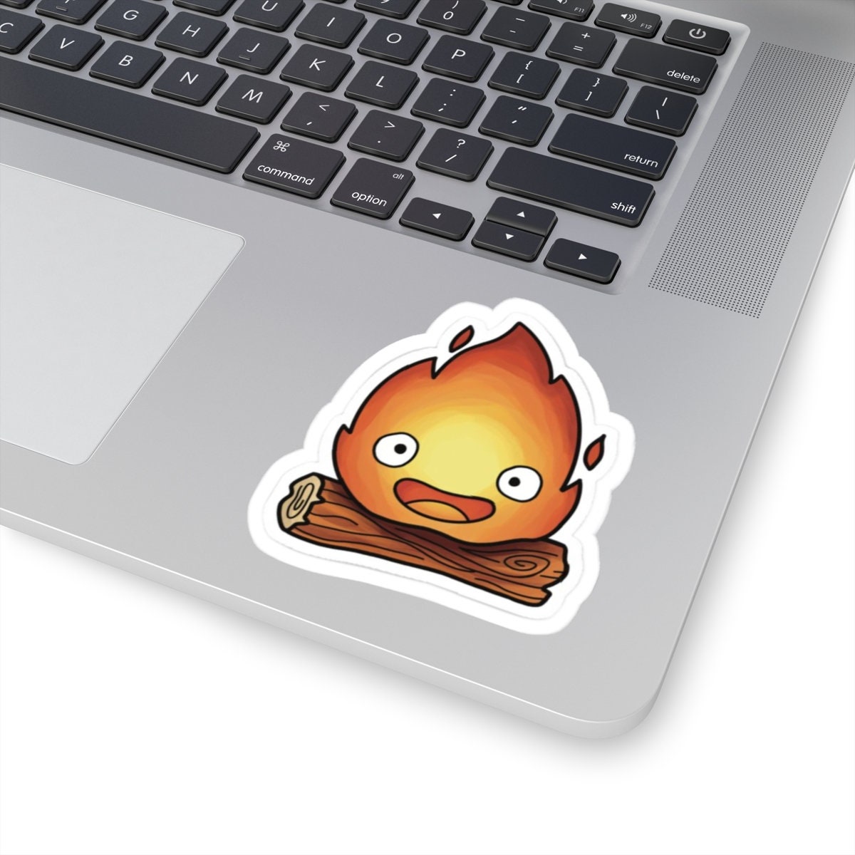 Calcifer Flame JDM - Vinyl 5 Inches  Color: Black  Decal Laptop Tablet Skateboard Car Stickers