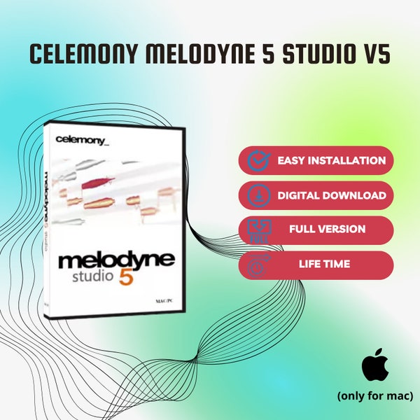 Celemony Melodyne Studio 5 for Music Production Software, Daw, Vst Plugins, Reverb, Lifetime Activation, for macOS