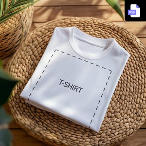 T shirt Mockup Folded White PSD Front Editable Photoshop Design Template Man Woman Unisex Gildan 5000 Bella Canvas 3001 Printify Minimal