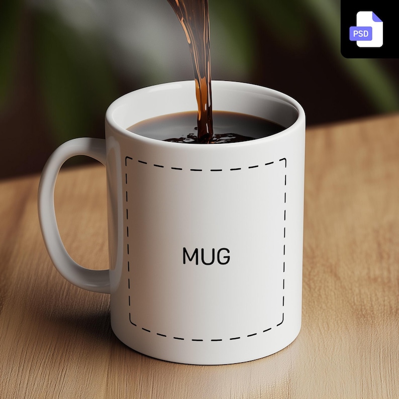White Coffee Mug Mockup PSD Digital Print Tea Cup 15oz 11oz Hot Smart Editable Photoshop ...