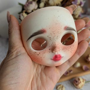 OOAK Custom Blythe Doll Faceplate: TBL Model, Cat Art
