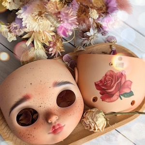 OOAK Custom Blythe Doll Faceplate: Tan TBL Model