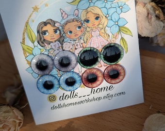 Blythe Doll Eye Chips: 14mm Glass Realistic Eyechips (4 Colors)