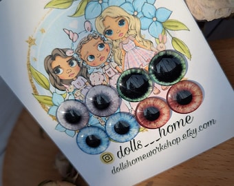 Blythe Doll Eye Chips: 14mm Glass Realistic Eyechips (4 Colors)