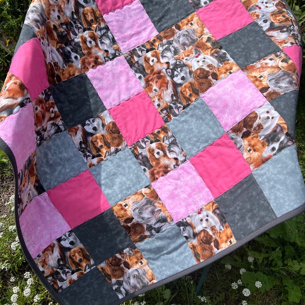 Dogs Child's Quilt for Bed, Crib, Playpen, Play Mat, Traveling Blanket or Lap Blanket