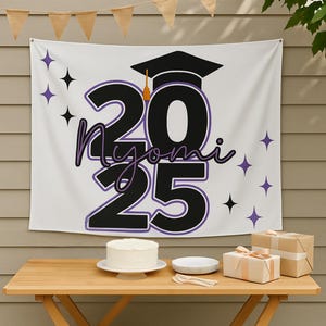 Personalized Graduation Banner: Custom Photo Backdrop, 2025 Grad Party Decor