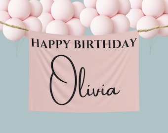 Personalized Birthday Banner Custom Birthday Name Flag Party Backdrop Sign Birthday Signage Wall Decor Celebration Decoration 1st Birthday