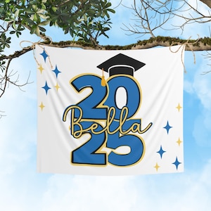 Graduation Party Decoration Personalized Graduation Banner Custom Photo Backdrop for Grad Celebration 2025 Grad Party Décor Graduation Flag