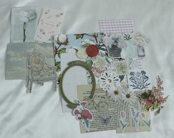 Cottagecore Vintage Garden Junk Journal Kit | Floral Ephemera, Botanical Paper, Antique Journal Supplies