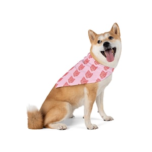 Ohio Pattern Pet Bandana | Pink State Silhouette Repeat