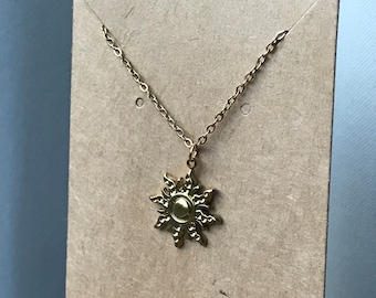 Zonvorm hanger roestvrijstaal ketting goud ketting minimalistisch cadeau voor haar sieraden goud