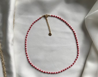 Rode boho kralen ketting kralen ketting gemengde rode kralen ketting zaad kralen ketting kralen kettingen mix kralen ketting