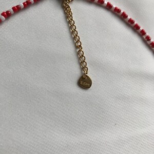 Rode boho kralen ketting kralen ketting gemengde rode kralen ketting zaad kralen ketting kralen kettingen mix kralen ketting afbeelding 3