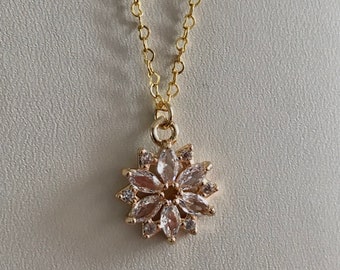 Bloemen ketting zomer gouden sieraden voor haar kettingen met hanger minimalistisch zirconia juwelen Y2K esthetisch