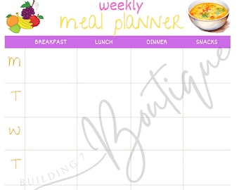 Planificateur de repas hebdomadaire Liste de courses imprimable Liste de courses imprimable Plan de repas familial Plan de repas quotidien Planificateur de menus Modèle de plan de repas