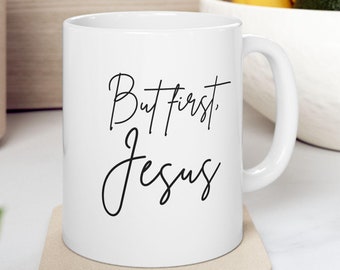 Religious Ceramic Mug, Christian Gift, Simple Jesus Coffee Cup, Religious Quote Mug, Christian Ceramic Cup, Inspirational Coffee Mug