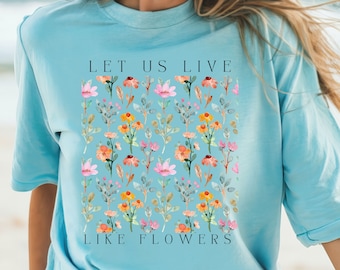 押し花シャツ、ワイルドフラワーシャツ、ボタニカルシャツ、ワイルドフラワーシャツ、ガーデニングTシャツ、ボヘミアンTシャツ、ボヘミアンフローラルシャツ、ヴィンテージフラワーTシャツ