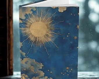Celestial Gifts Moon and Stars Personal Notebook for Girls Starry Night Sky Diary for Women Lined Moonlight Poem Book Whimsical Stationary