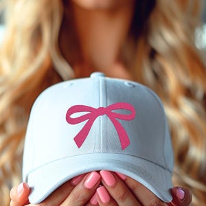 Roze flirt lint hoed geborduurde strik baseballpet girly esthetisch trendy camo hoed met roze strik zachte meisjesaccessoires leuke dameshoed