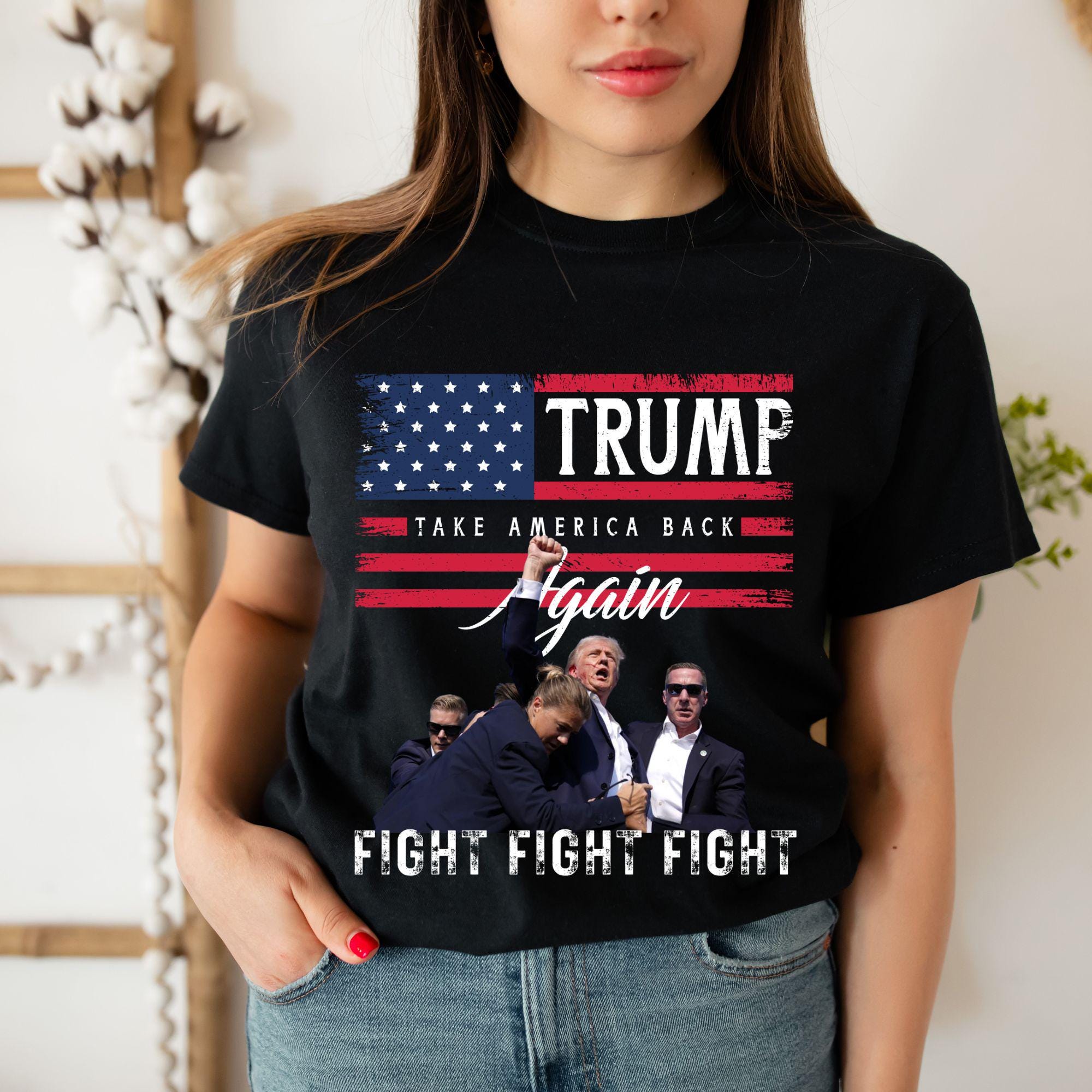 トランプ支持者シャツ トランプファイトファイトファイトTシャツ