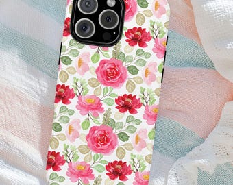 Floral Case for iPhone 15 Pro Max Flower Phonecase Rose Phone Case iPhone 11 Mini, 12, 13, 14, 15 16 Plus Google Pixel Phone Case for Mom