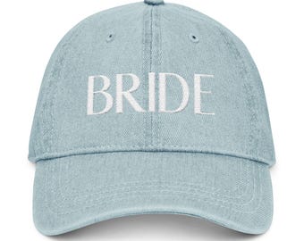 Embroidered Bride Denim Dad Hat: Bachelorette Party Gift - Etsy display picture 2