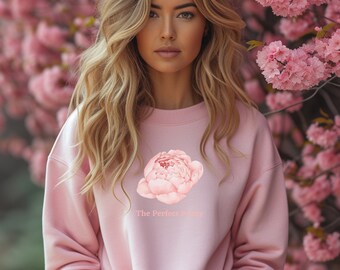 Peony Flower Shirt Botanical Sweatshirt Floral Shirt Aesthetic Gift for Her Cute Sweatshirt Spring Shirt Graphic Sweatshirt Pink Peonies