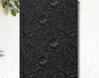 Black Journal Writing Personal Notebook for Women Gift for Writer Hardcover Poetry Book Floral Travel Diary Gothic Present for Poet Lyrics