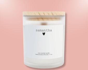 Personalized Birthday Gift for Best Friend Custom Name Candle Bestie Present Minimalist Gift for Her Scented Personalised Candle Sister Bday