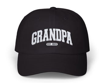 Embroidered Grandpa Gift Cap, Vintage Established 2025 Hat, Classic Dad Cap for New Grandpa, Grandpa Cap for Grandfather, Grandpa Hat