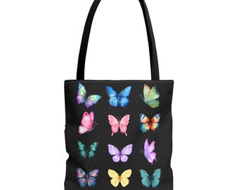 Bolsa de mariposas: regalo para amantes de las mariposas, moderna, con diseño de insectos, colorida y moderna.