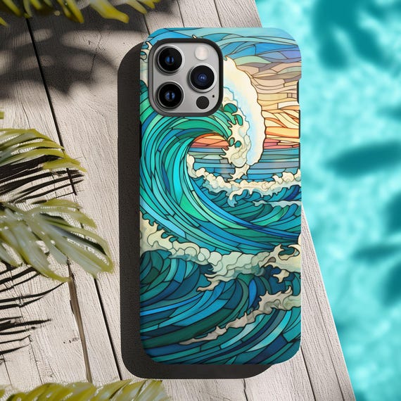Summer iPhone 13, 14, 16 Pro Max Plus Case Wave Phone Case Beach