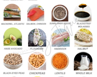 Liste de courses imprimable du Guide alimentaire en magnésium Guide de nutrition numérique Poster de la nutrition Liste d&#39;aliments sains en téléchargement numérique Aliments riches en magnésium