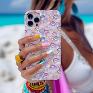 Seashell Phone Case iPhone 16 Case 15 14 13 12 11, Samsung  S23 Ultra S24 S25 Cover Summer Aesthetic Phonecase Cute Gift for Beach Lover