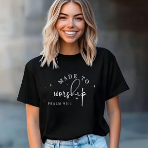 Made to Worship Church Tee Shirts Bible Shirts Trendy Christian Faith Shirt Gift for Christians Scripture Shirt Women Christian TShirt Gift