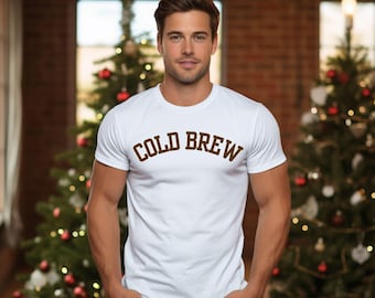 Coffee Shirt Gifts for Coffee Lover Tee Coffee TShirt Iced Coffee T-Shirt for Barista Cool Graphic Tees Men Cold Brew Shirt Coffee Birthday
